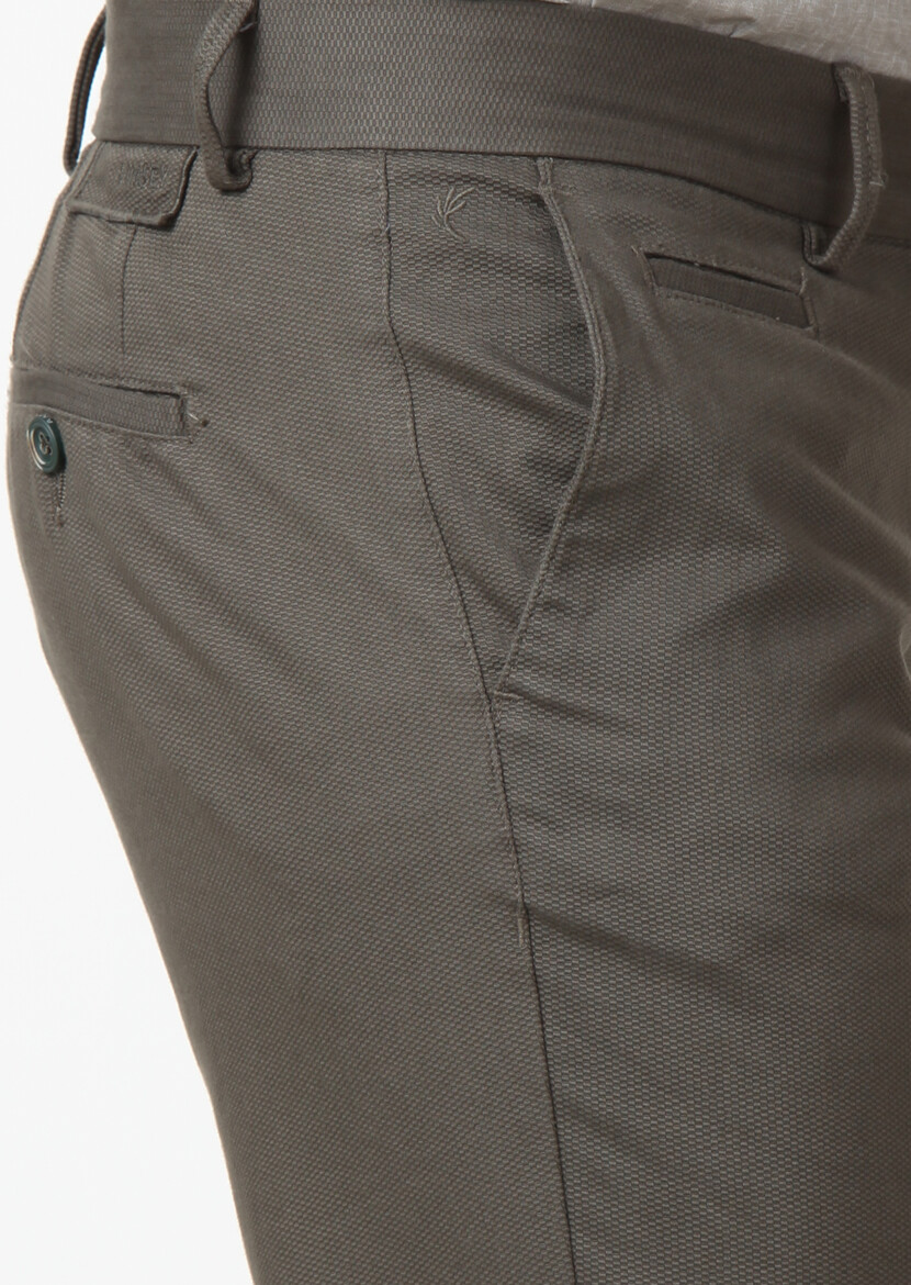 Yeşil Düz Dokuma Regular Fit Casual Pamuk Karışımlı Pantolon - Thumbnail