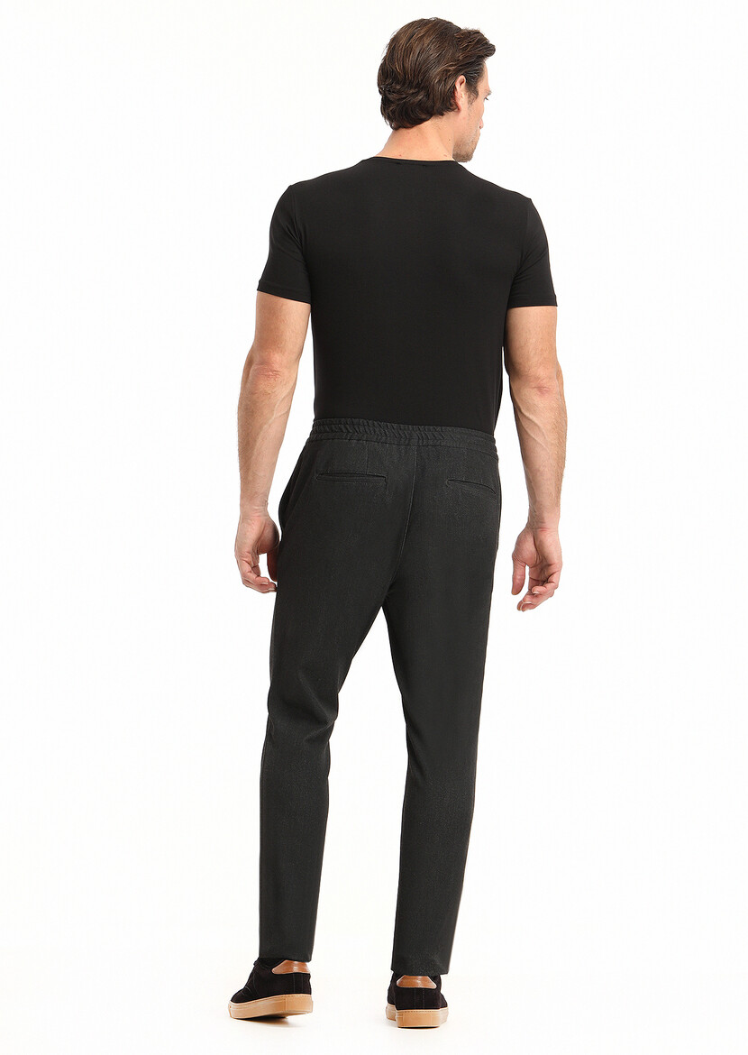 Antrasit Düz Dokuma Jogging Fit Casual Pantolon - 4