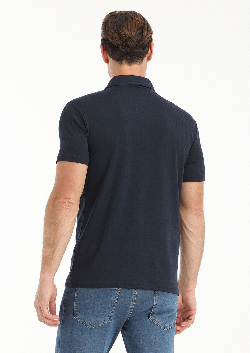 Lacivert Polo Yaka T-Shirt - 4