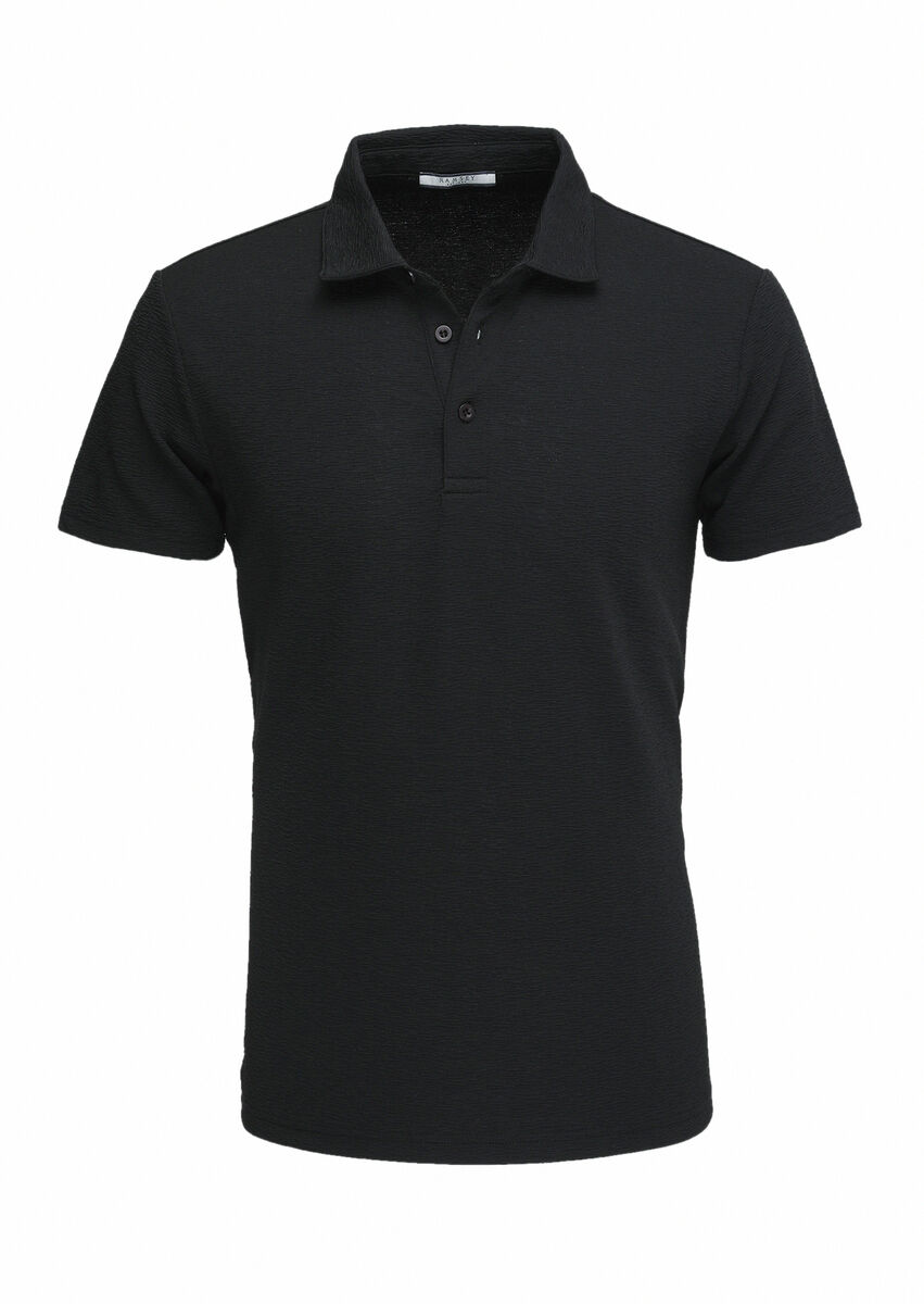 Siyah Polo Yaka T-Shirt - 1