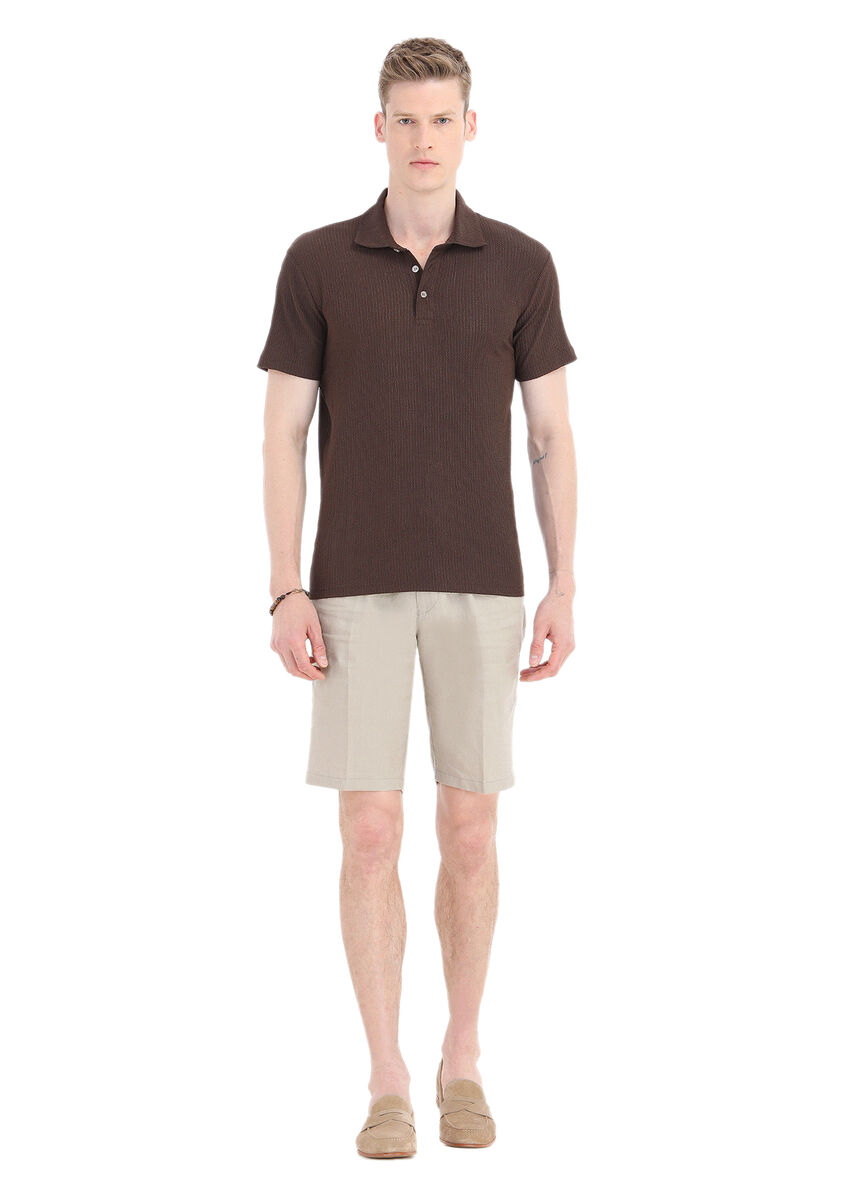 Kahverengi Polo Yaka T-Shirt - 1