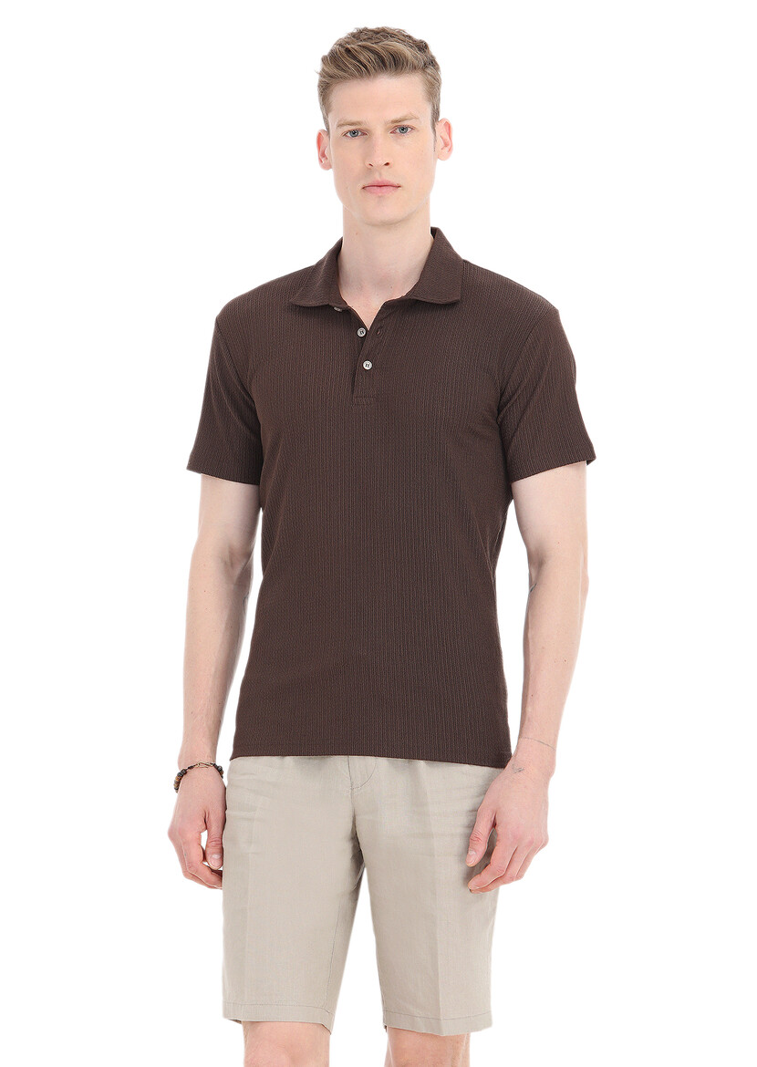 Kahverengi Polo Yaka T-Shirt - 2