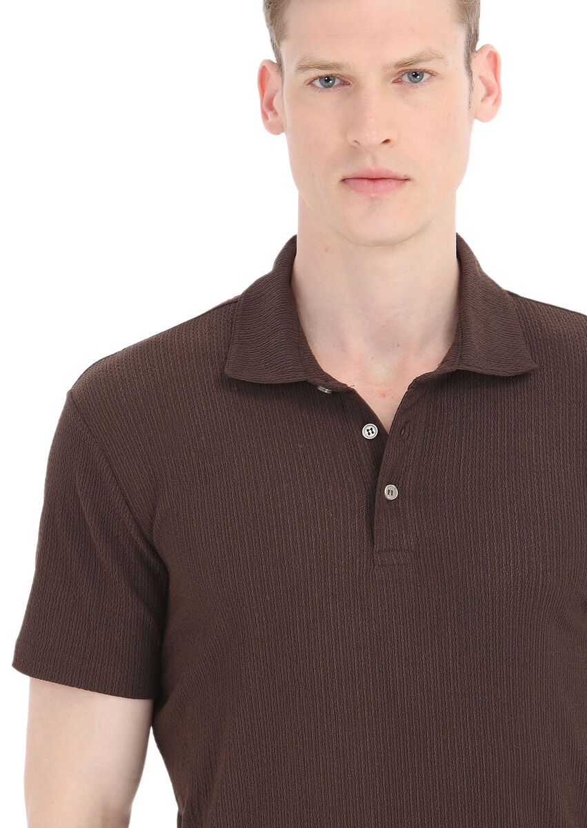 Kahverengi Polo Yaka T-Shirt - 3