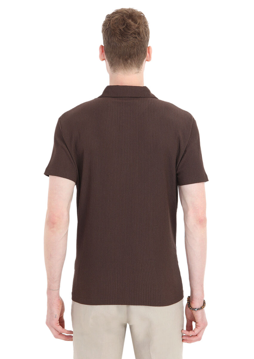 Kahverengi Polo Yaka T-Shirt - 4