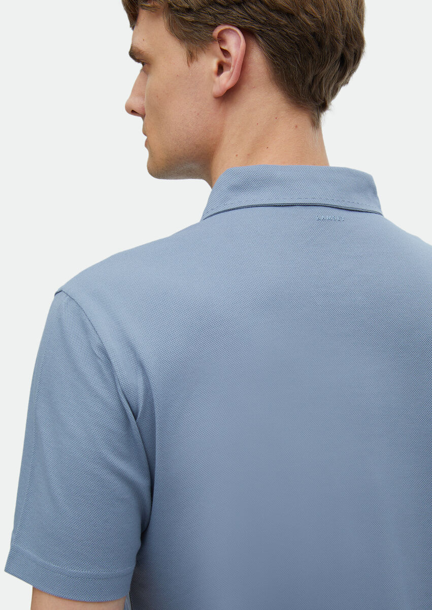 Mavi Polo Yaka %100 Pamuk T-Shirt