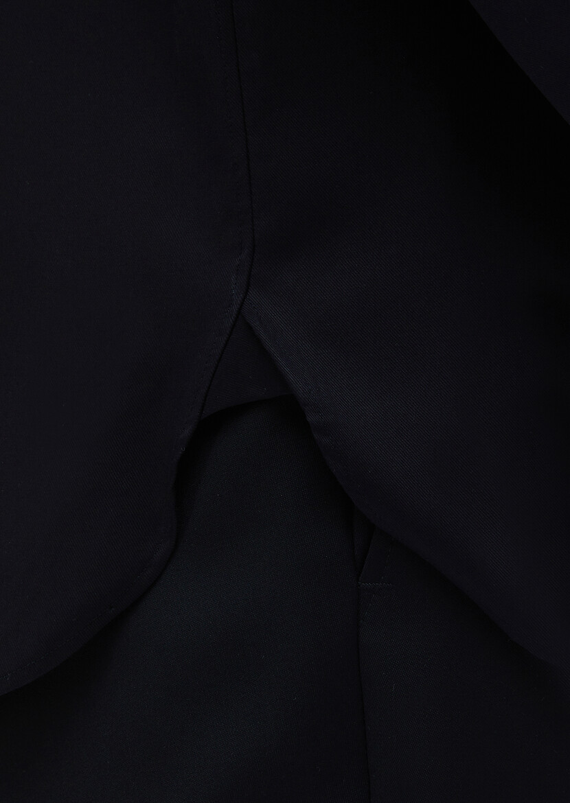 Siyah Regular Fit Ütü İstemeyen Dokuma Klasik %100 Pamuk Gömlek - Thumbnail