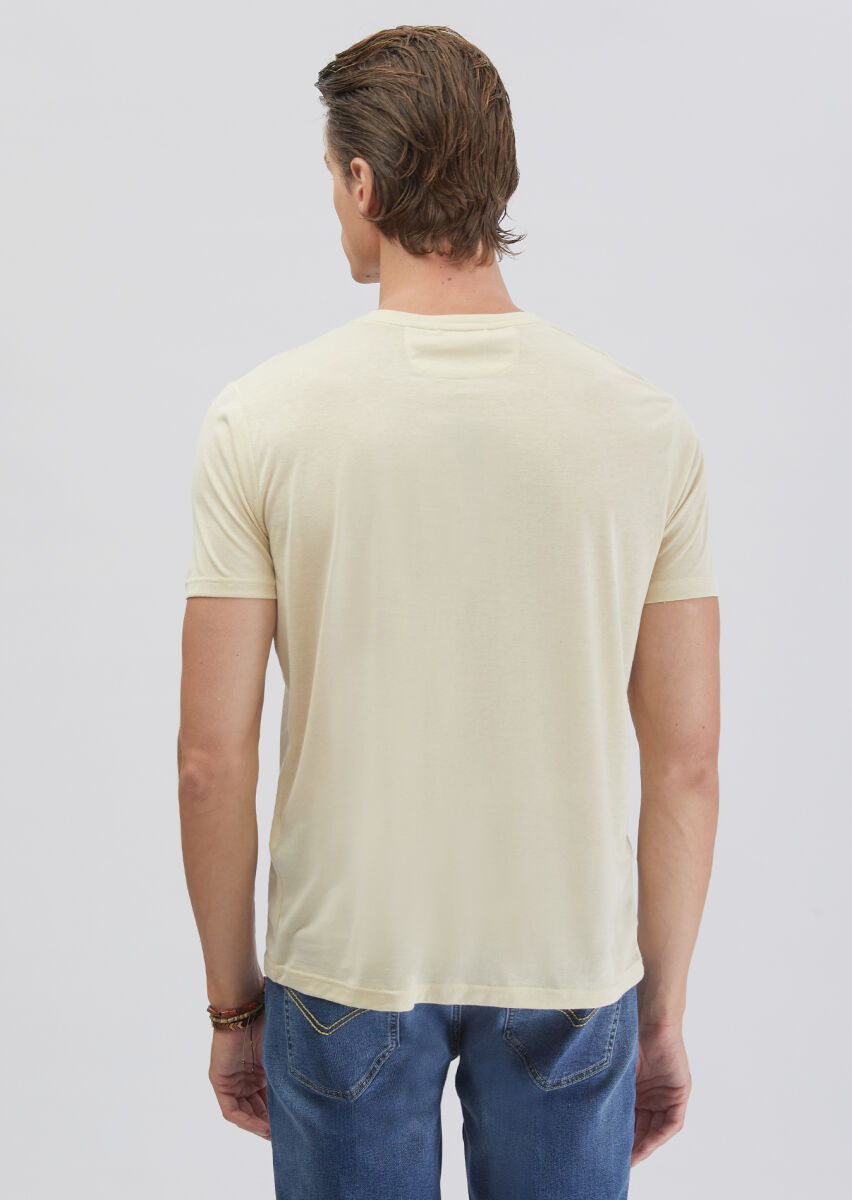 Taş Düz Bisiklet Yaka T-Shirt - 6