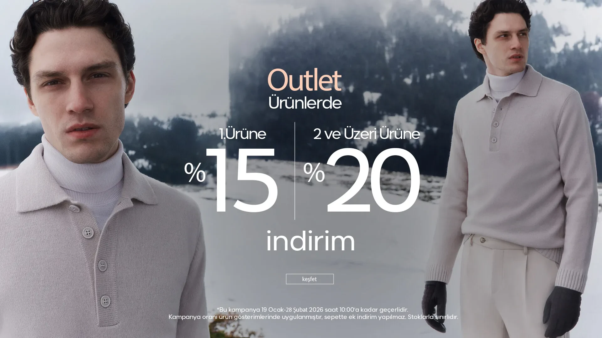 Outlet Ürünlerde 1. Ürüne %15, 2 ve Üzeri Ürüne %20 İndirim!