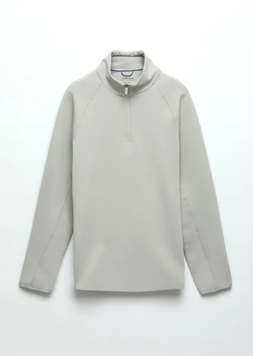 Açık Gri Dik Yaka Düz Sweatshırt - 6