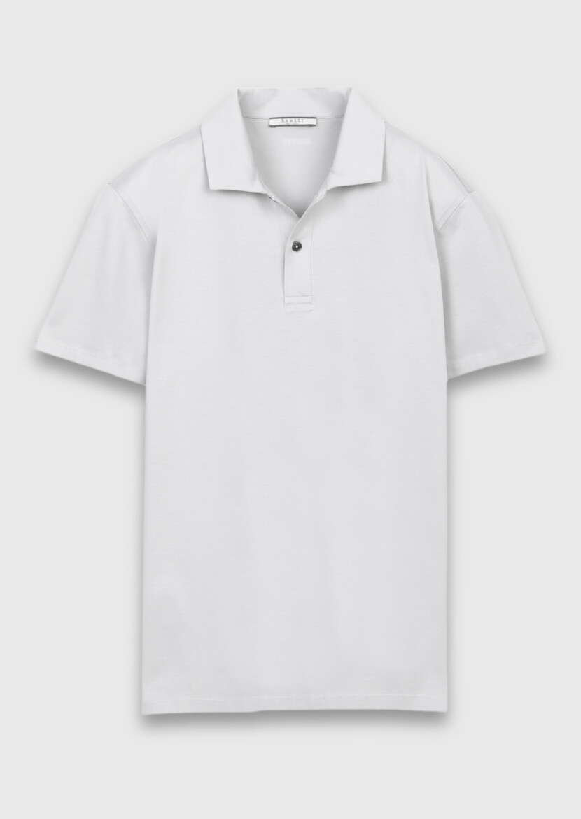 Açık Gri Düz %100 Pamuk T-Shirt - 5