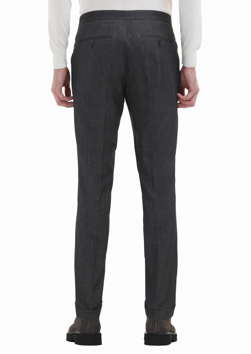 Açık Gri Düz Kumaş Modern Fit Klasik Pantolon - 3