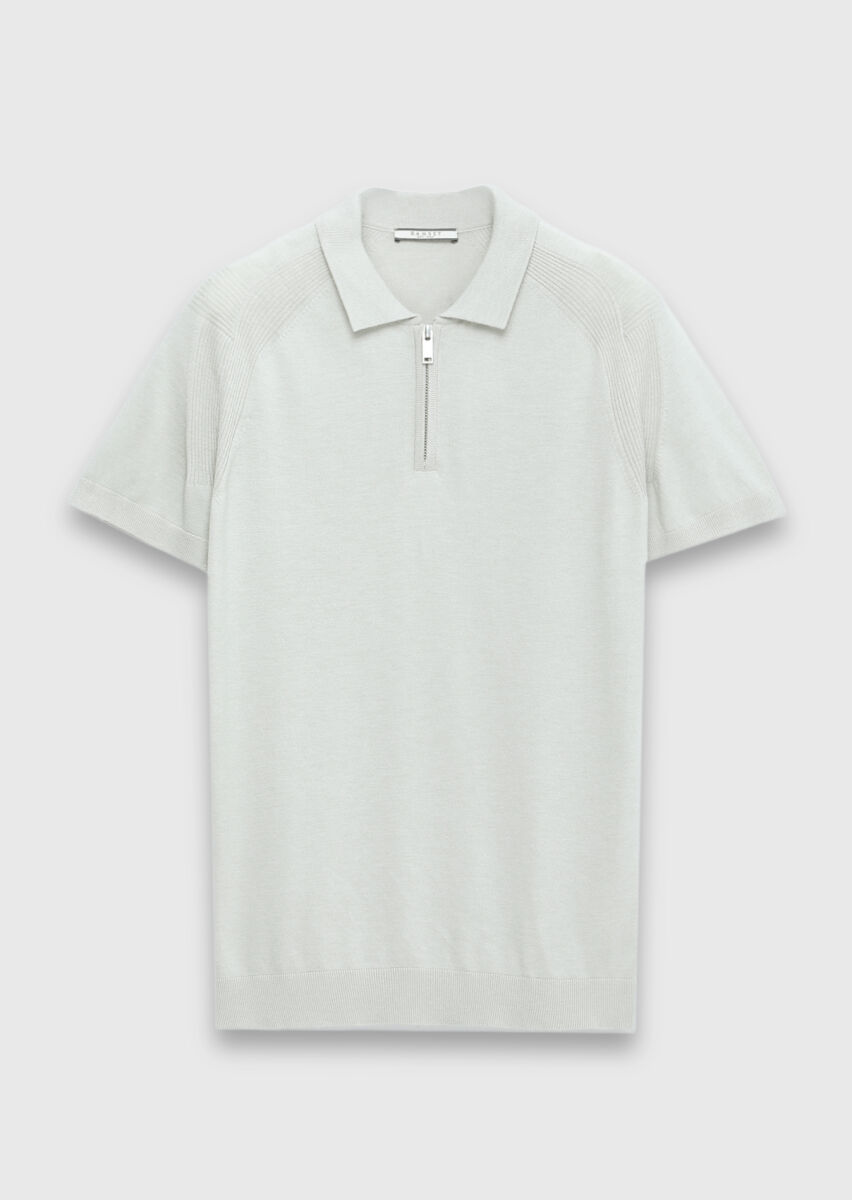 Açık Gri Düz Örgü Triko - 5