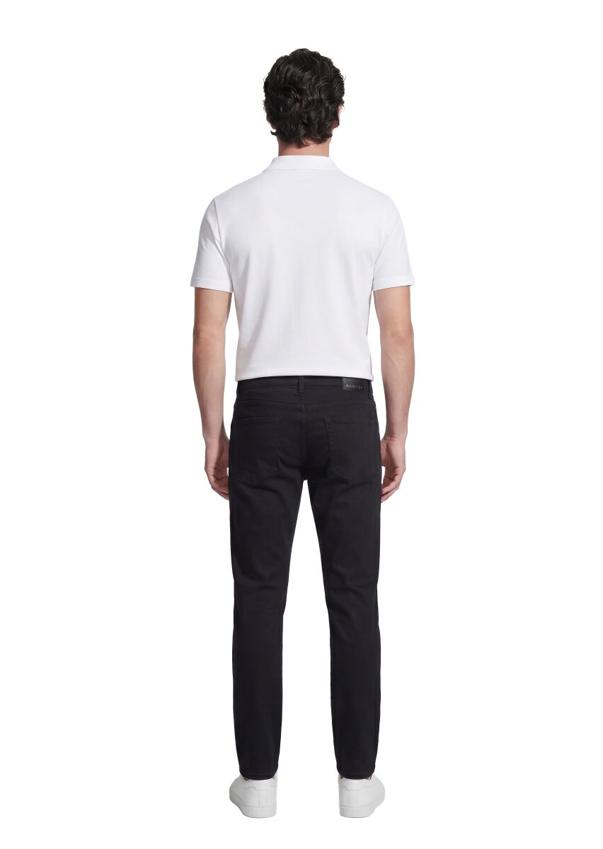 Açık Gri Düz Pamuk Karışımlı T-Shirt - 5