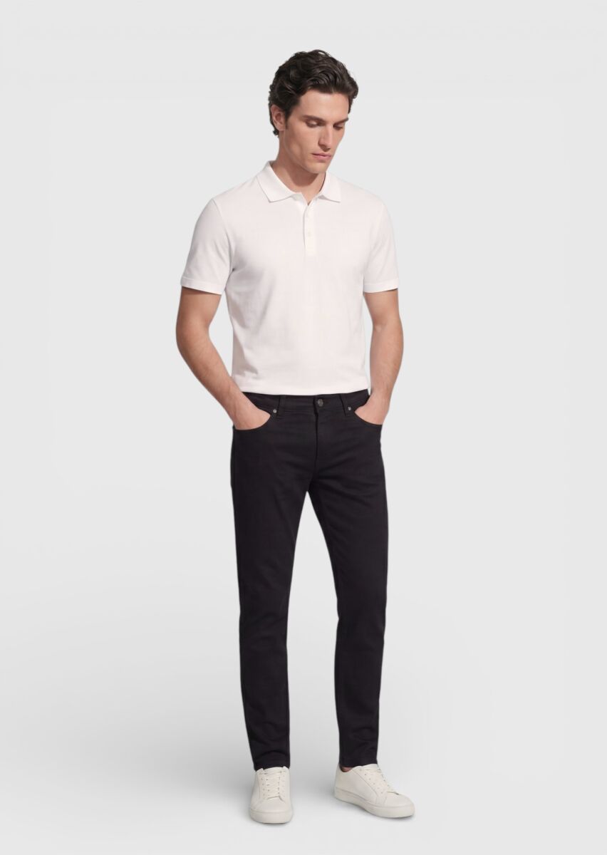 Açık Gri Düz Pamuk Karışımlı T-Shirt - 3