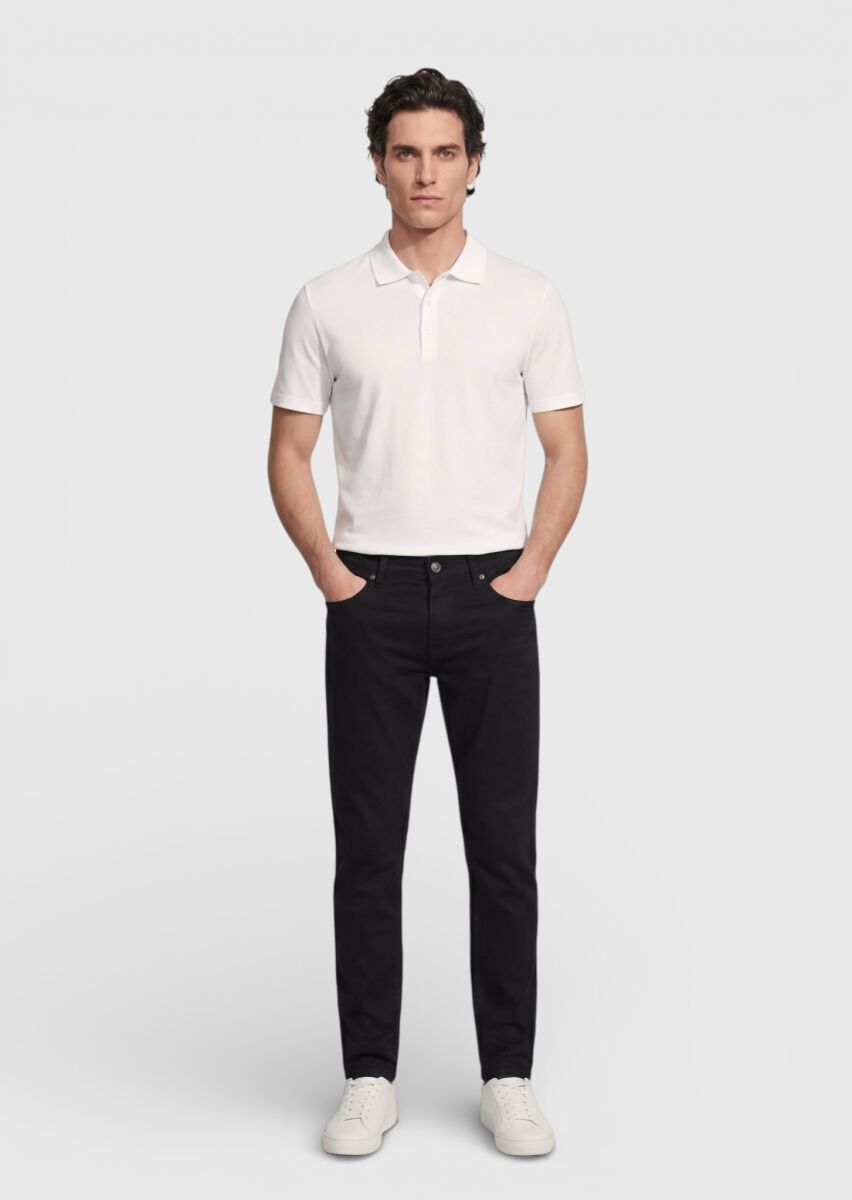 Açık Gri Düz Pamuk Karışımlı T-Shirt - 4