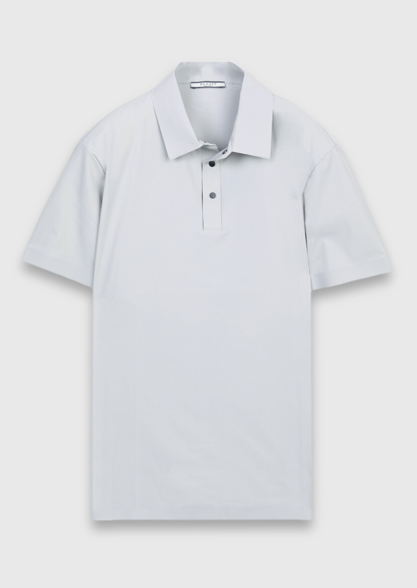 Açık Gri Düz T-Shirt - 5