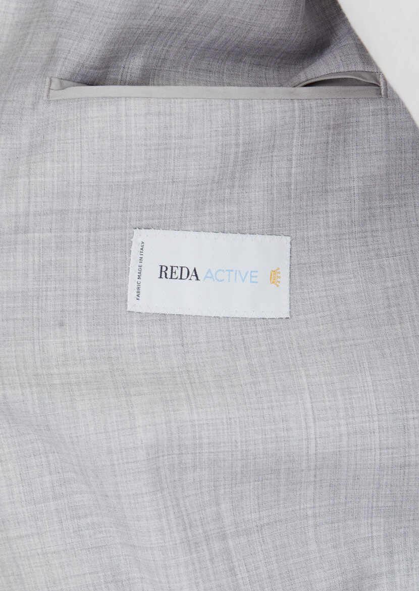 Açık Gri Düz Zeroweight Slim Fit %100 Yün Ceket - 5