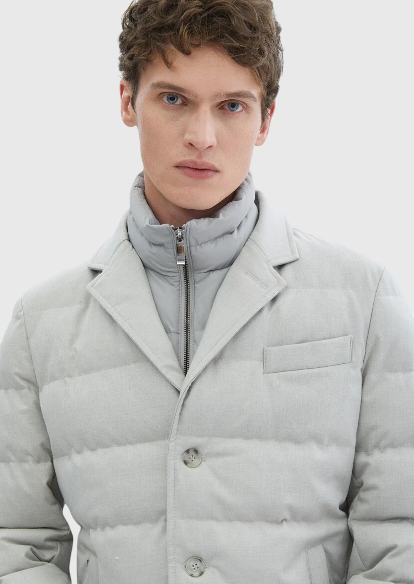 Açık Gri Regular Fit Micro Jel Elyaflı Spor Ceket - 5