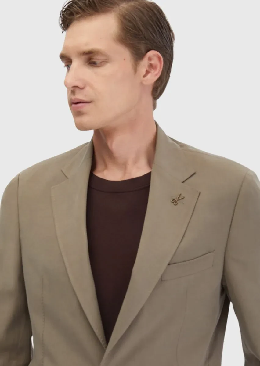 Açık Kahve Düz Zeroweight Slim Fit Takım Elbise - 4