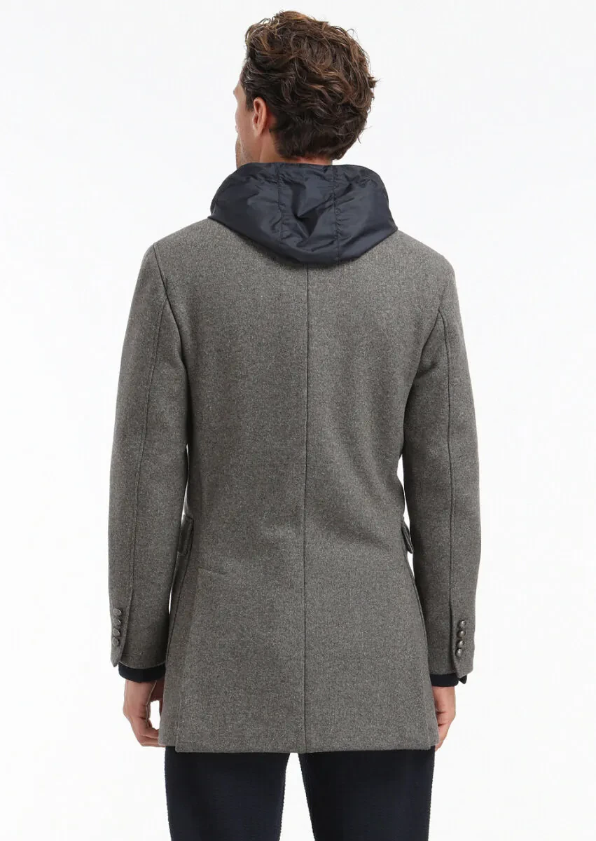 Açık Kahve Regular Fit Kruvaze Yaka Casual Örme Palto - 7