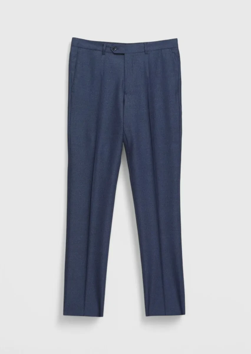 Açık Lacivert Desenli Zeroweight Slim Fit %100 Yün Takım Elbise - 2