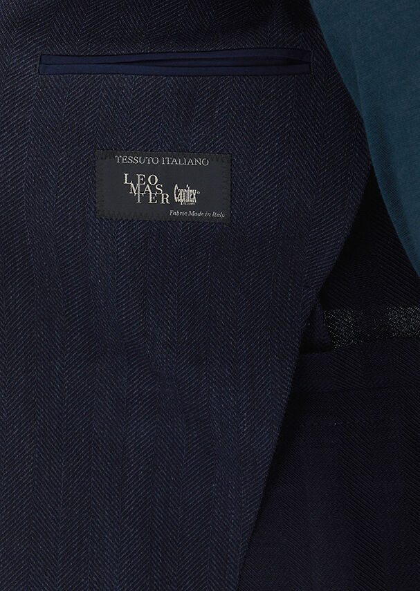 Açık Lacivert Desenli Zeroweight Slim Fit Yün Karışımlı Ceket - 4