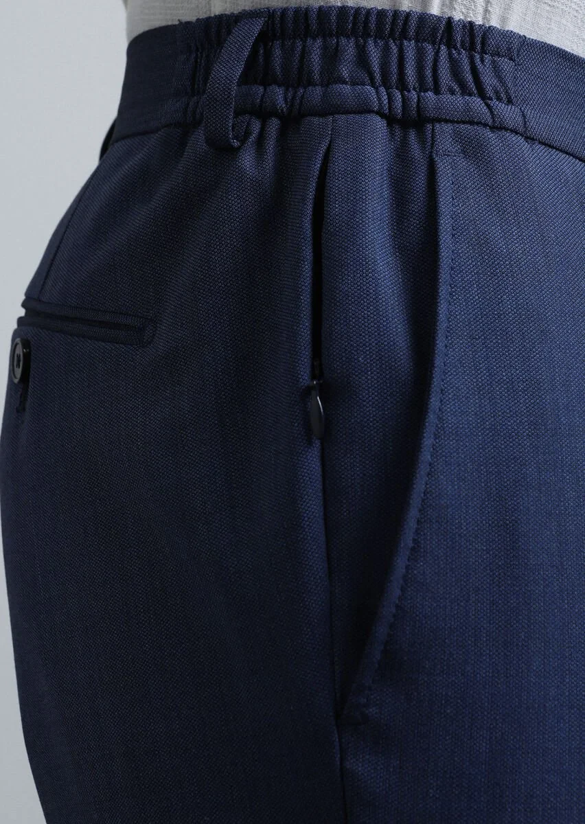 Açık Lacivert Mikro Modern Fit Yün Karışımlı Takım Elbise - 4