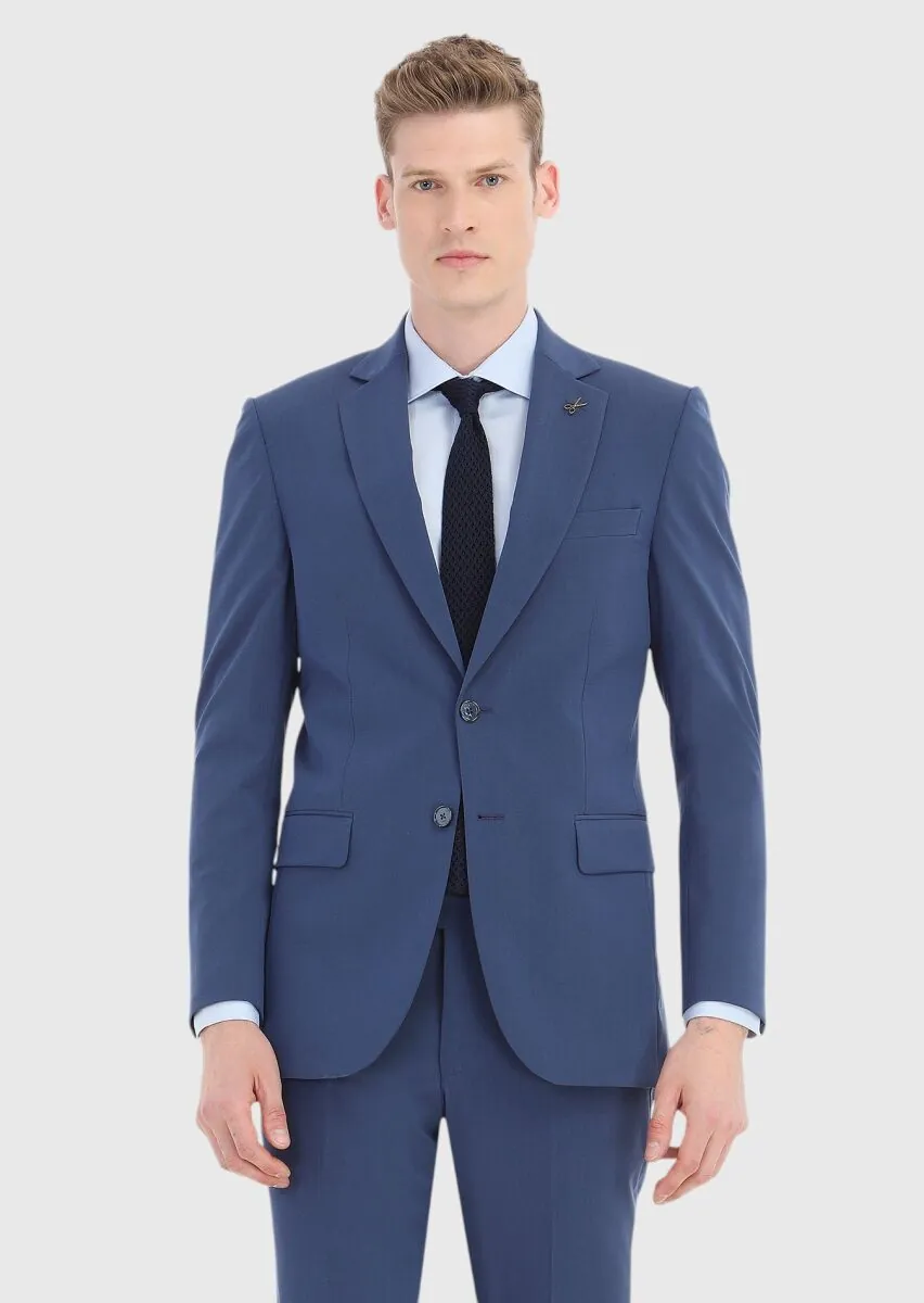 Açık Lacivert Mikro Thin&taller Slim Fit Yün Karışımlı Takım Elbise - 2