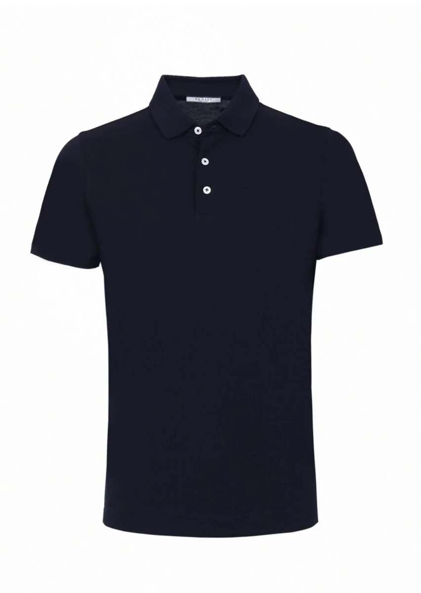 Açık Lacivert Polo Yaka %100 Pamuk T-Shirt - 6