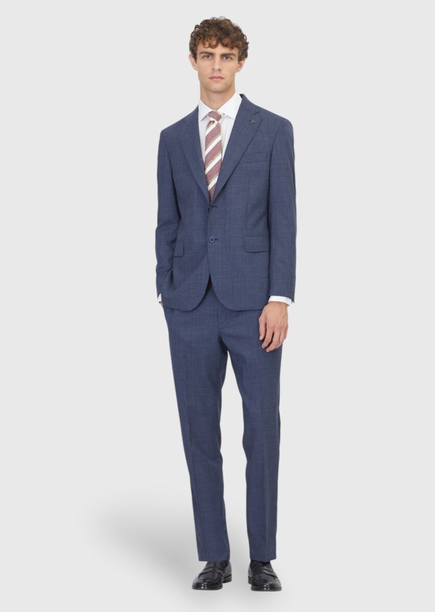 Açık Lacivert Potikare Zeroweight Slim Fit %100 Yün Takım Elbise - 2