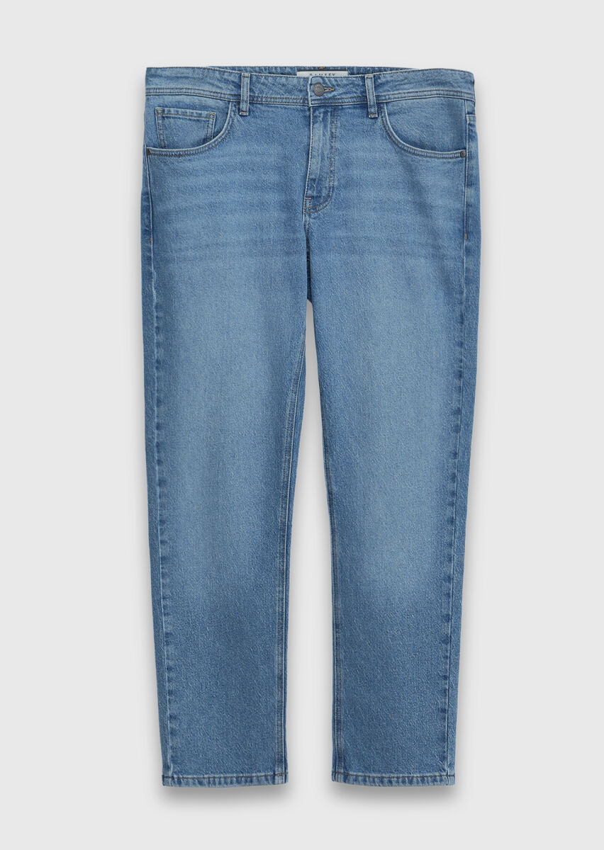 RAMSEY Açık Mavi Düz Slim Fit Denim Pamuk Karışımlı Pantolon görsel 6