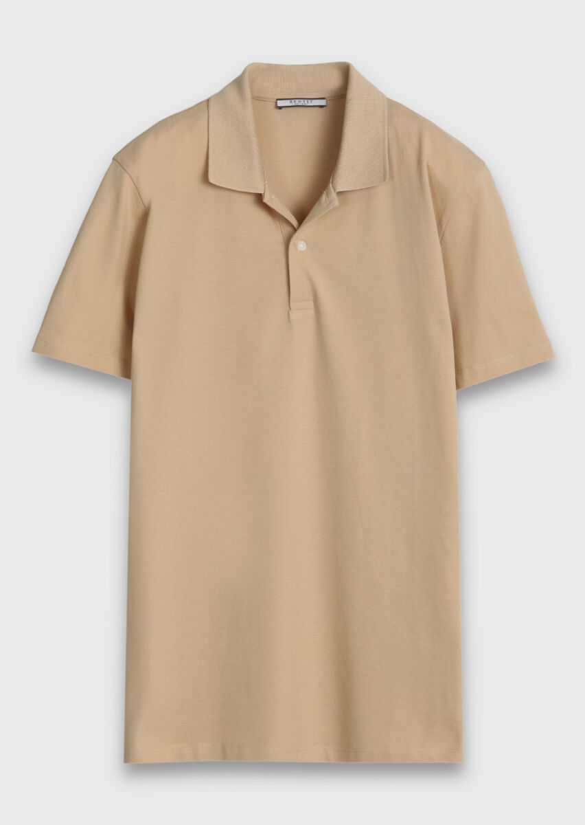 Açık Sarı Düz %100 Pamuk T-Shirt - 6