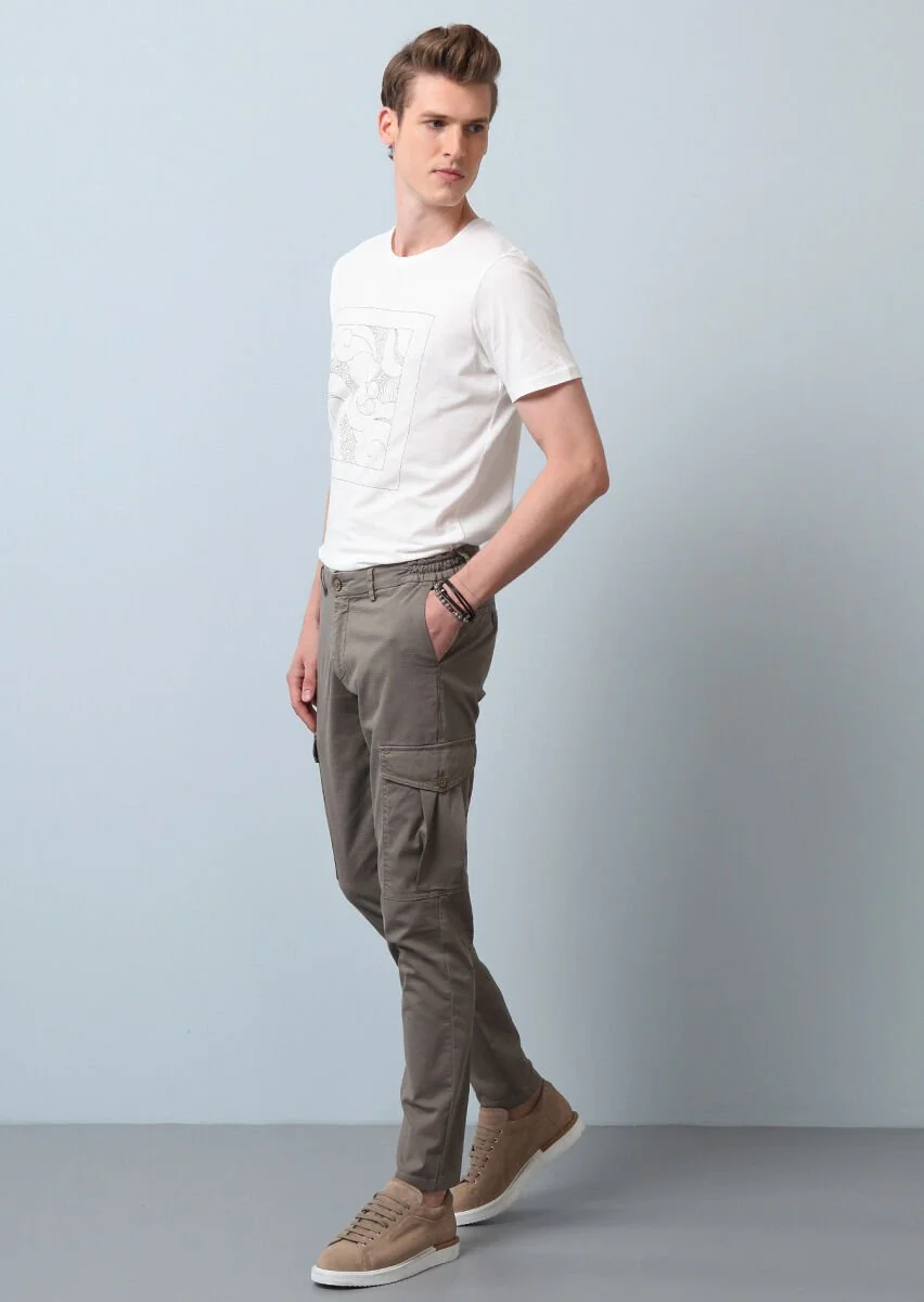 Açık Yeşil Düz Dokuma Jogging Fit Casual Pamuk Karışımlı Pantolon - 1
