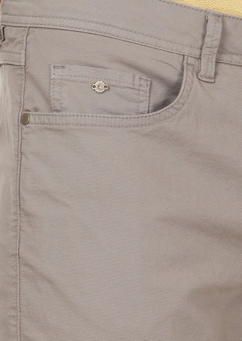 Açık Yeşil Düz Dokuma Slim Fit Casual Pamuk Karışımlı Pantolon - 3