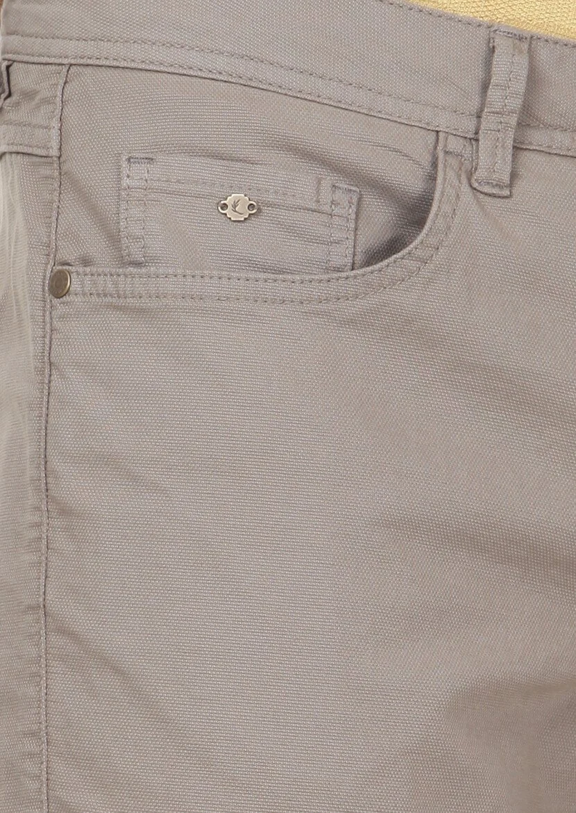 Açık Yeşil Düz Dokuma Slim Fit Casual Pamuk Karışımlı Pantolon - 3