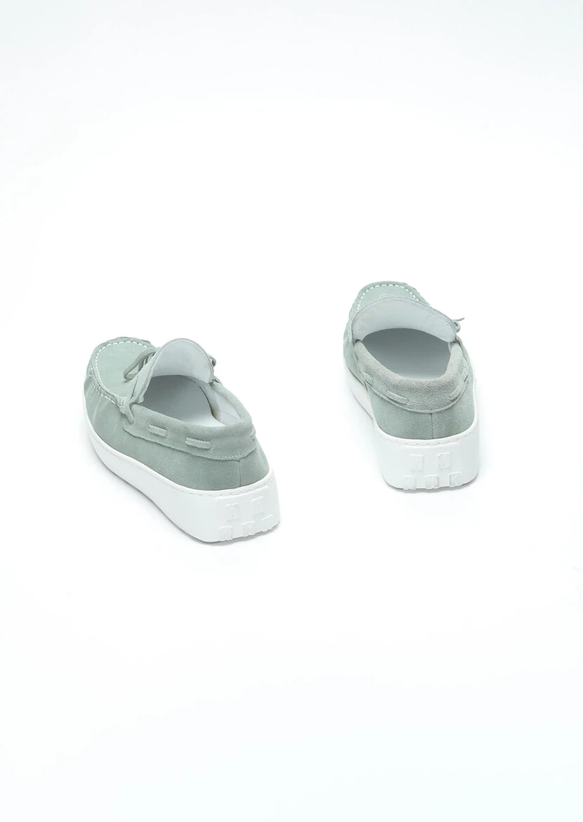Açık Yeşil Süet Casual Loafer - 5