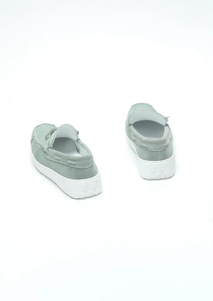 Açık Yeşil Süet Casual Loafer - 5