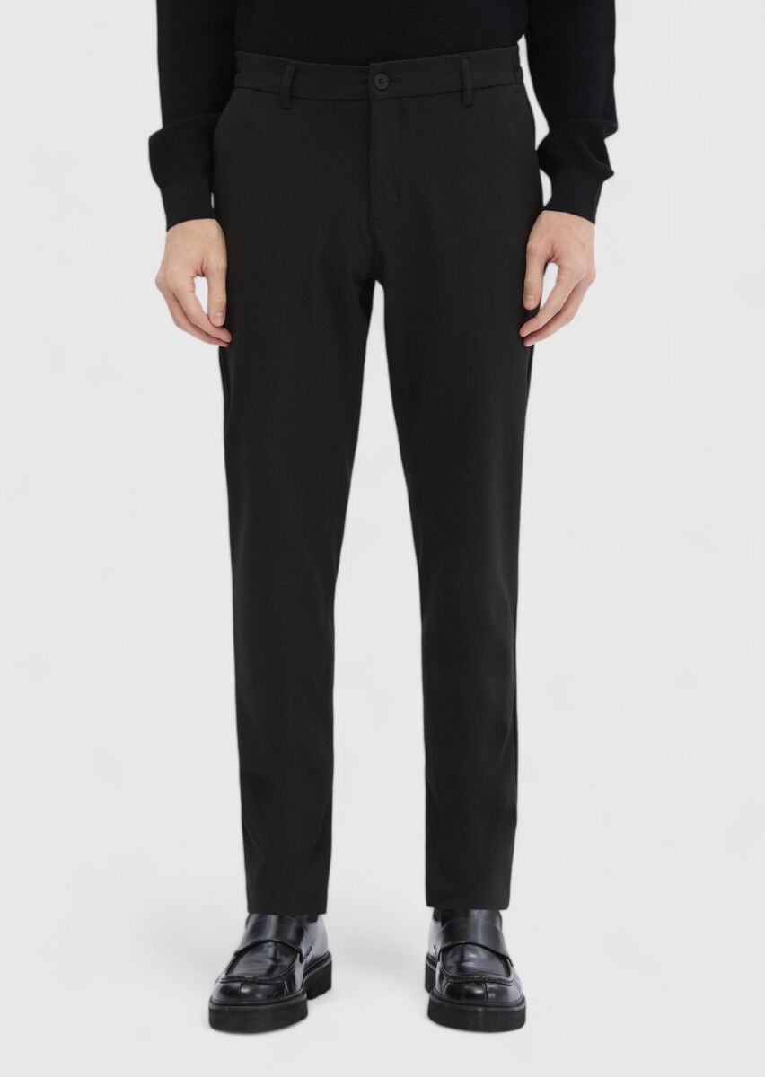 Antrasit Çizgili Örme Jogging Fit Casual Pantolon - 1