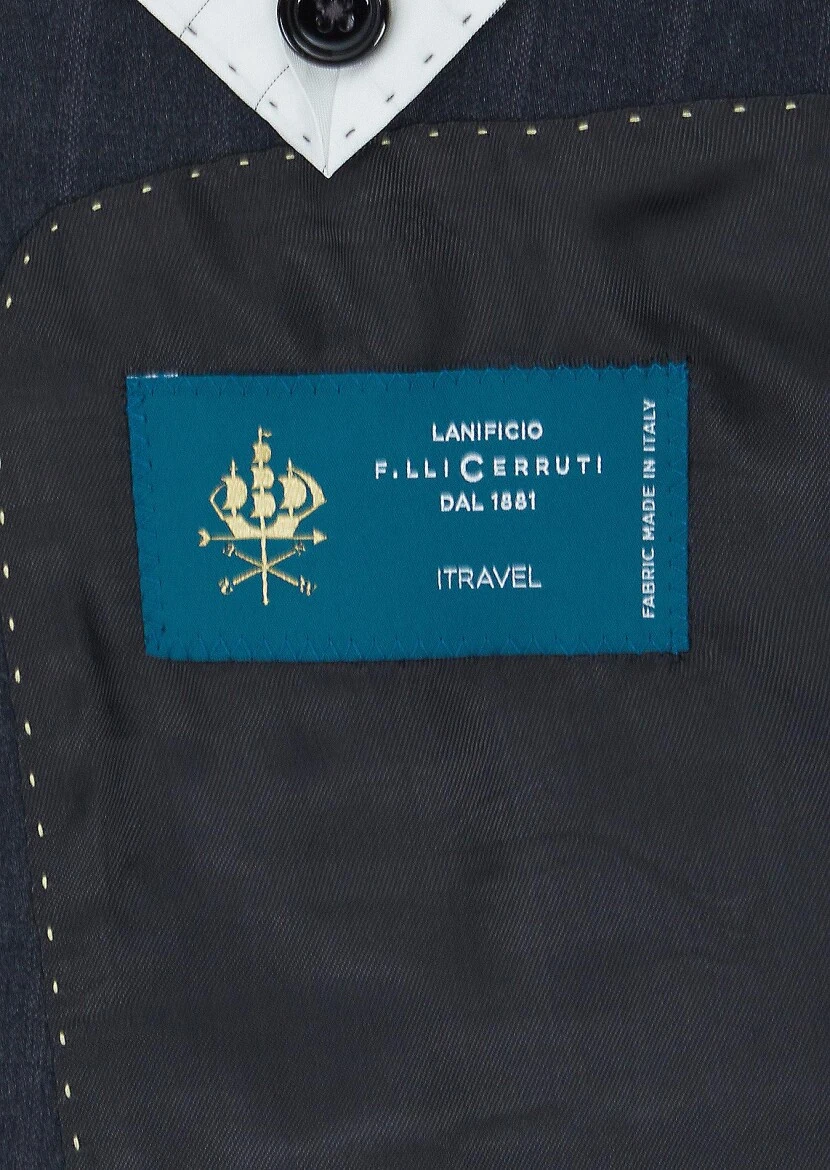 Antrasit Çizgili Regular Fit %100 Yün Takım Elbise - 4