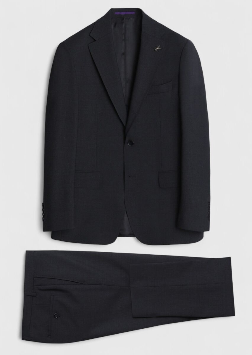 Antrasit Çizgili Zeroweight Slim Fit Yün Karışımlı Takım Elbise - 6