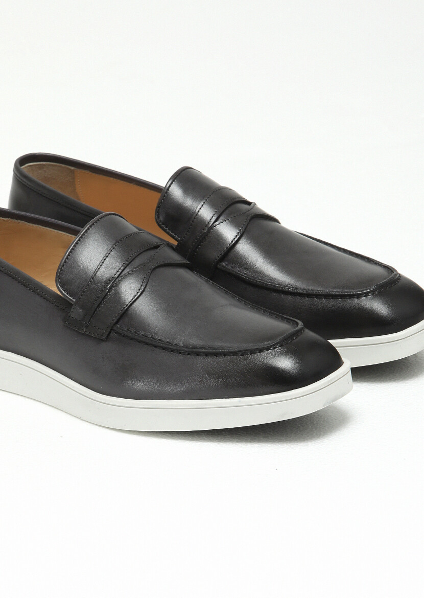 Antrasit Deri Casual Loafer - 3