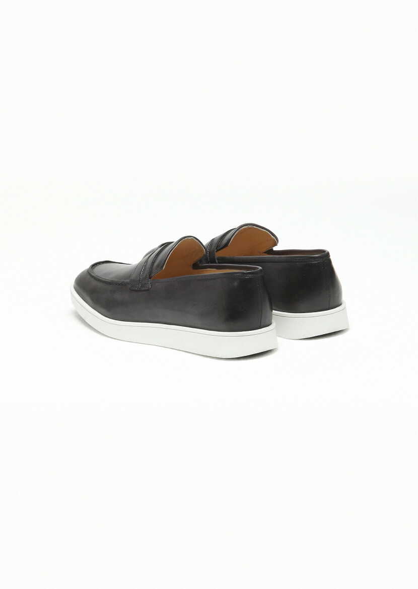 Antrasit Deri Casual Loafer - 4