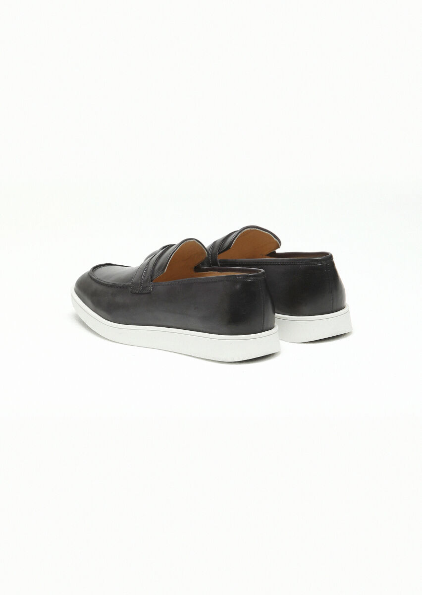 Antrasit Deri Casual Loafer - 4