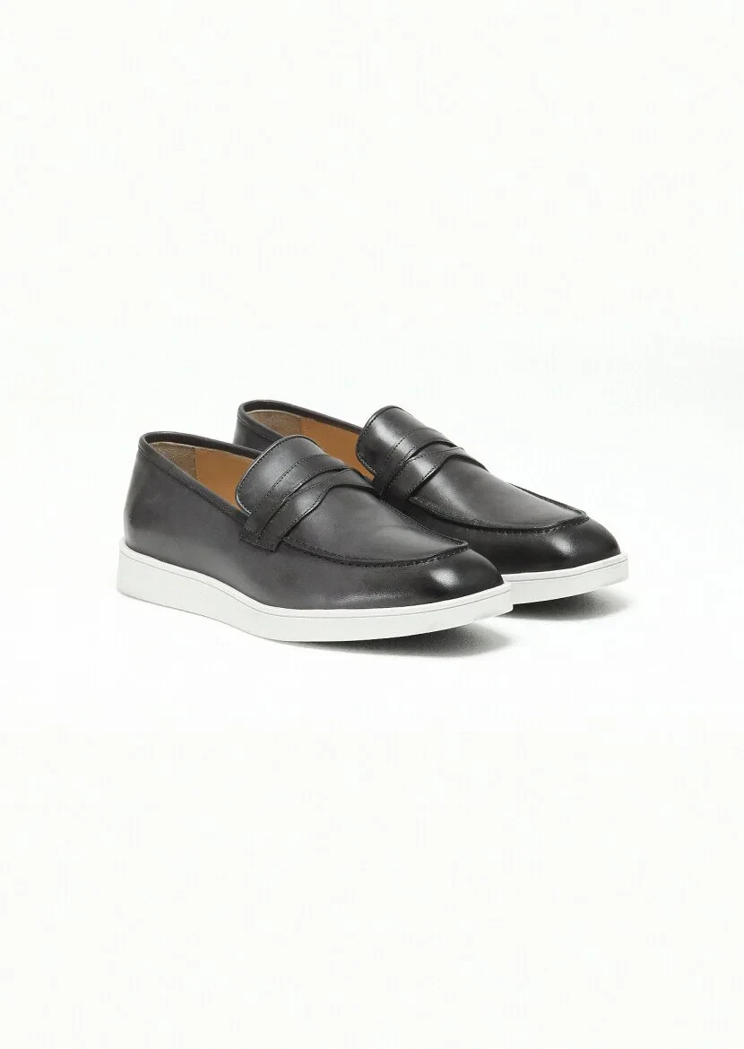 Antrasit Deri Casual Loafer - 2