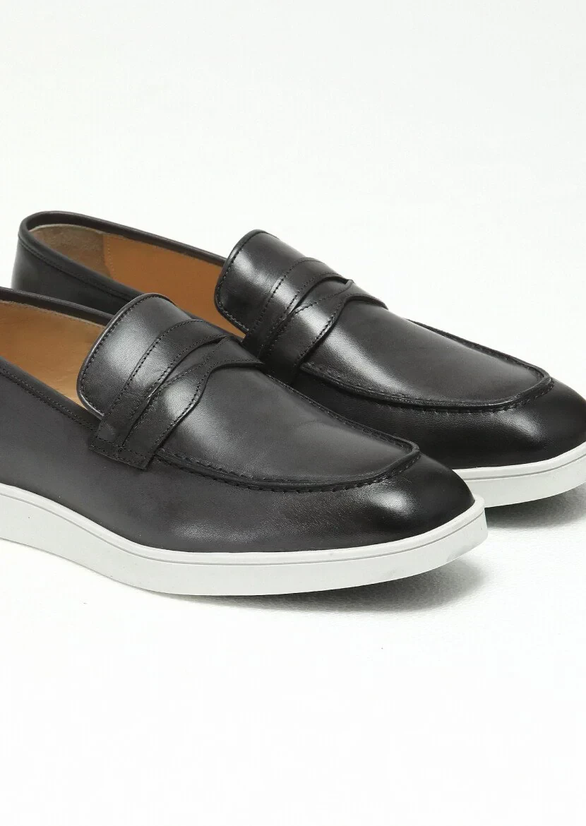 Antrasit Deri Casual Loafer - 3