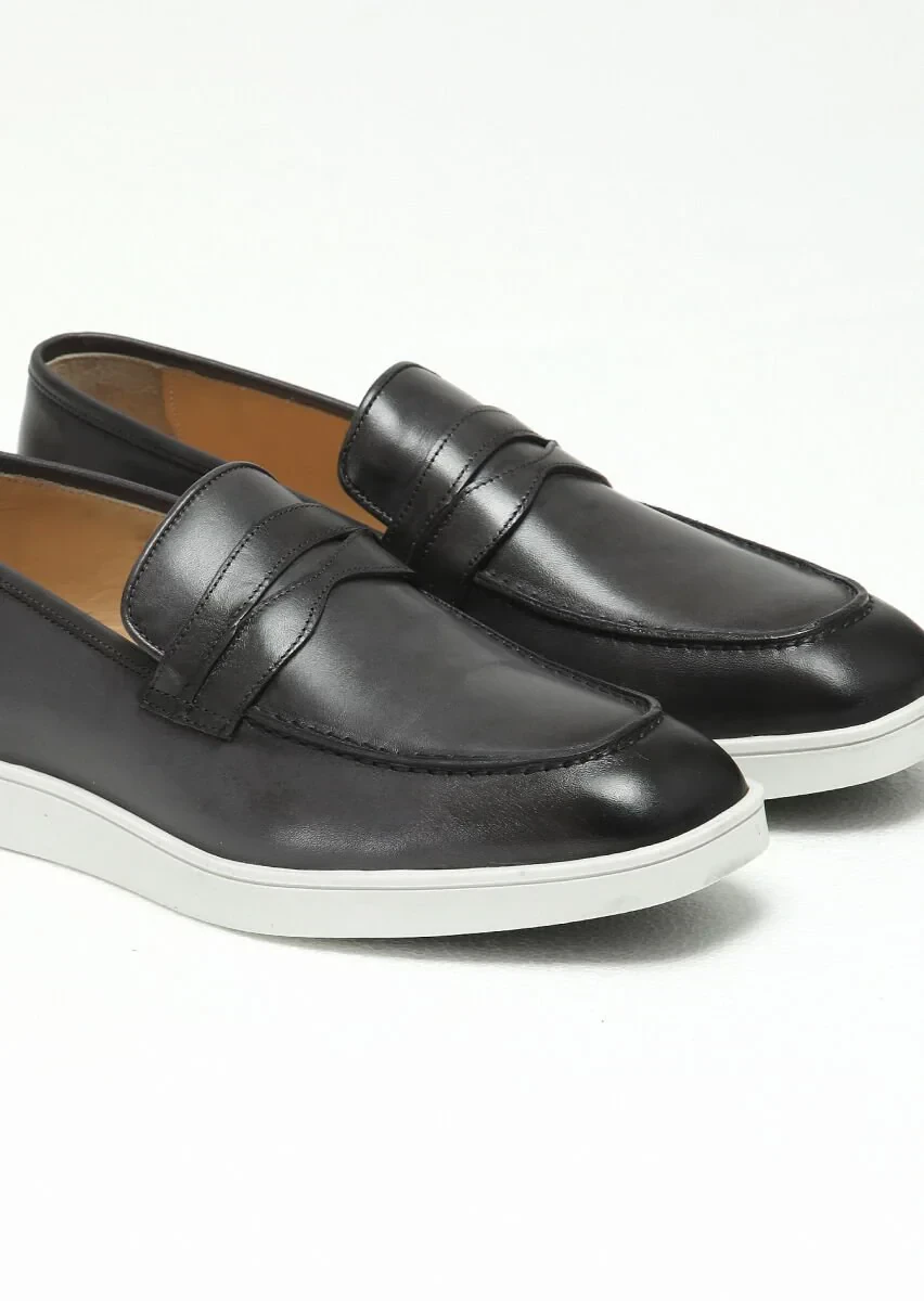 Antrasit Deri Casual Loafer - 3