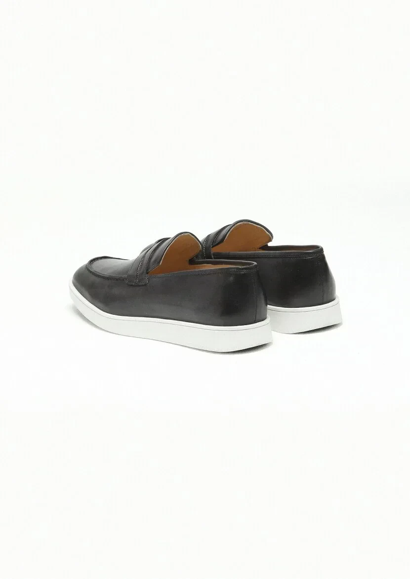 Antrasit Deri Casual Loafer - 4