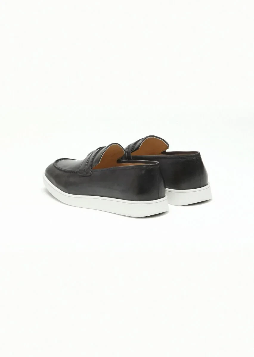 Antrasit Deri Casual Loafer - 4