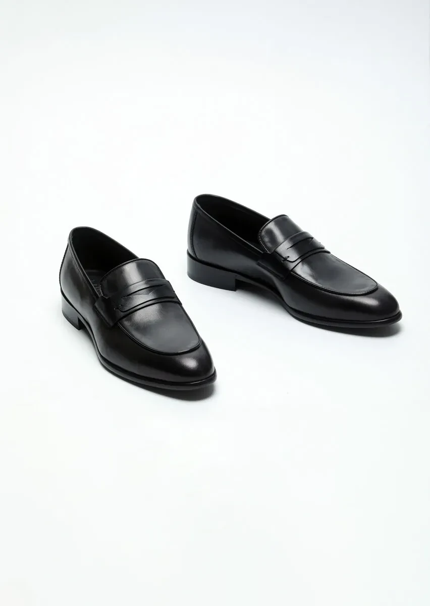 Antrasit Deri Klasik Loafer - 3