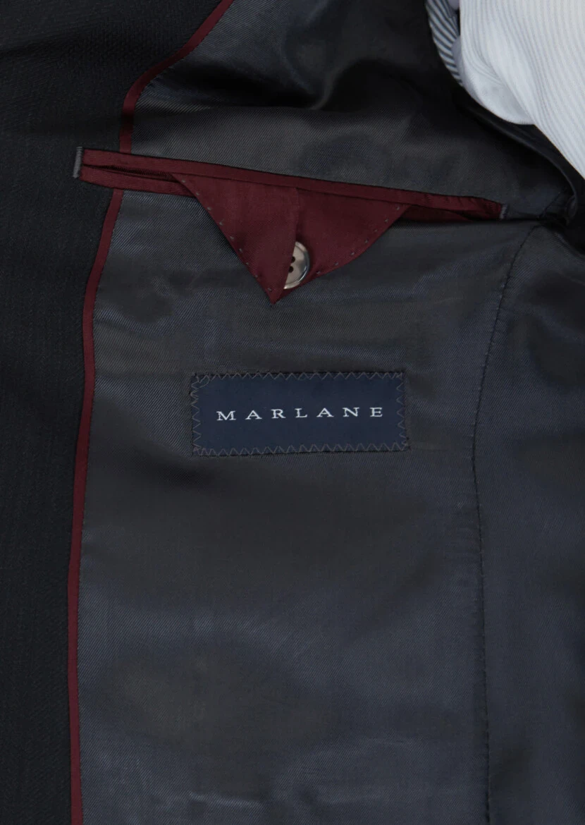 Antrasit Desenli Modern Fit Yün Karışımlı Takım Elbise - 6